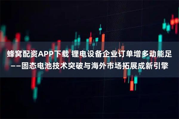 蜂窝配资APP下载 锂电设备企业订单增多动能足——固态电池技术突破与海外市场拓展成新引擎